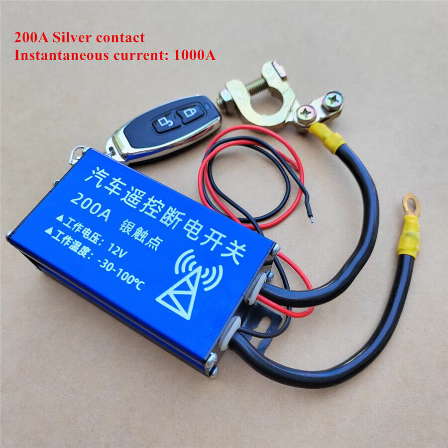 12v 200A Car Battery Disconnect Switch System Remote Control+Battery Isolator