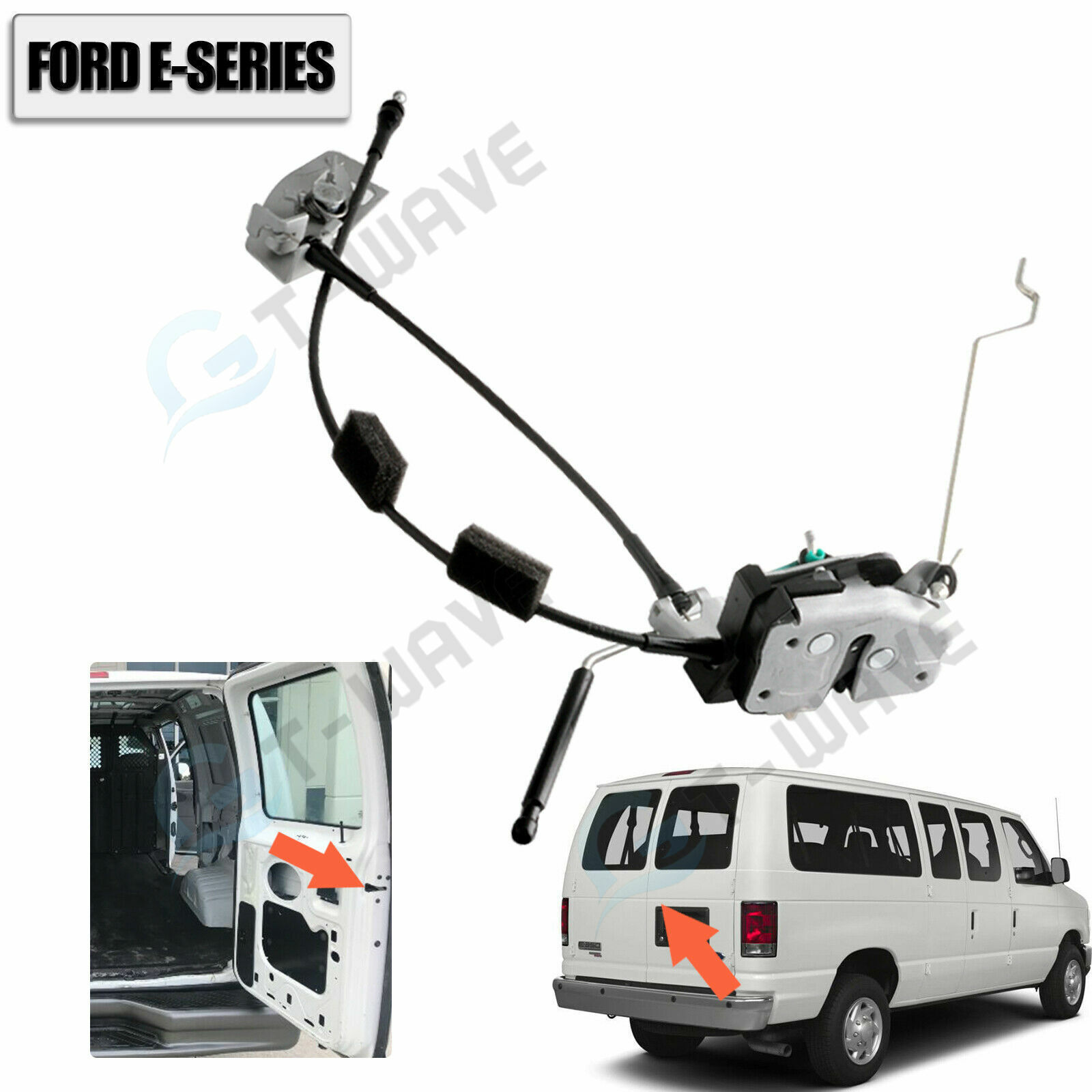 New Rear Right Side Cargo Door Latch Cable&Rod For 1992-2014 Ford E150 E250 E350