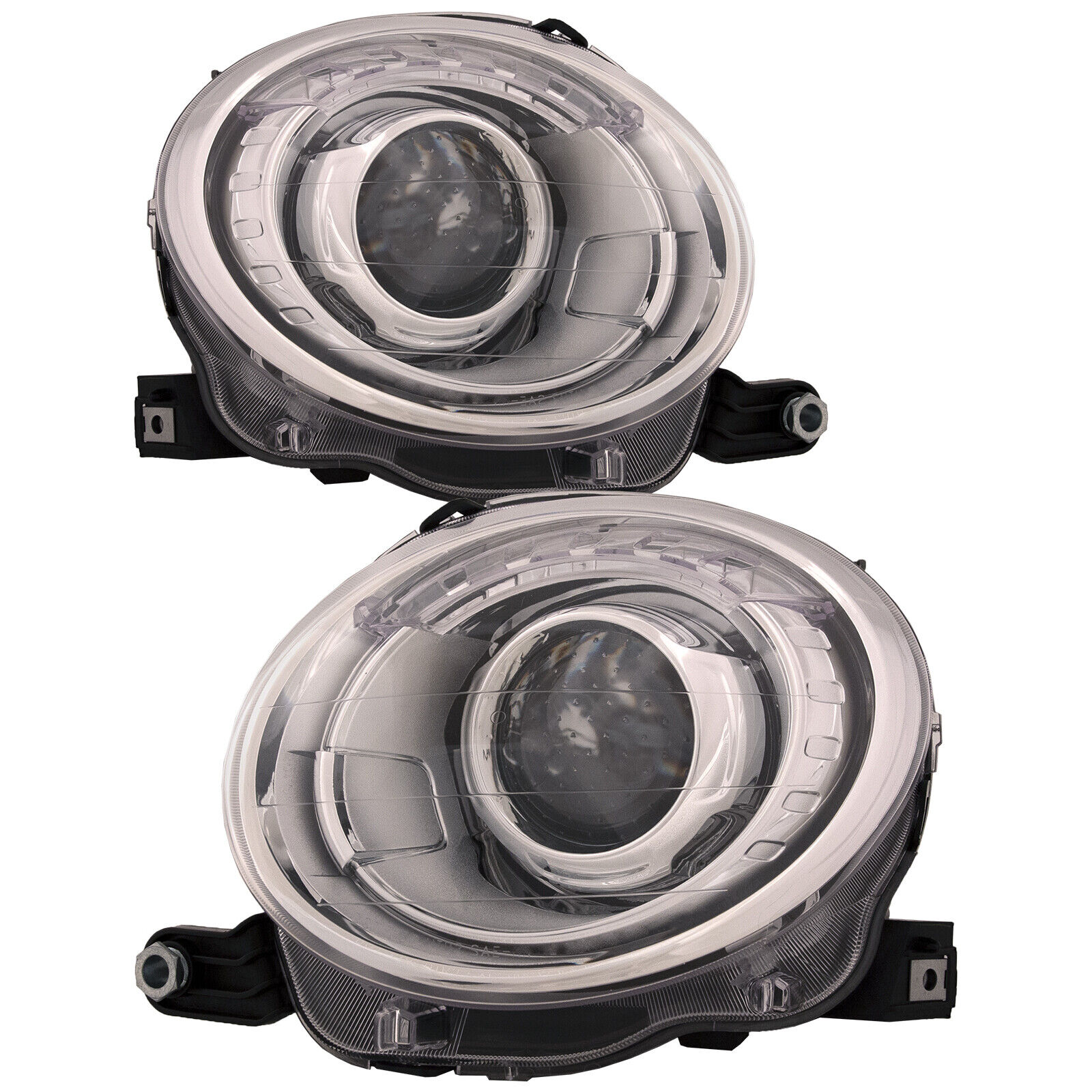 Headlight Pair Fits Fiat 500 12-18 CAPA Headlamp Right And Left Side