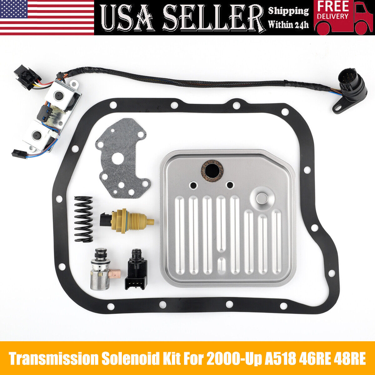 Solenoid Service Upgrade Kit 46RE 47RE 48RE A-518 For 2000on Chrysler Jeep Dodge