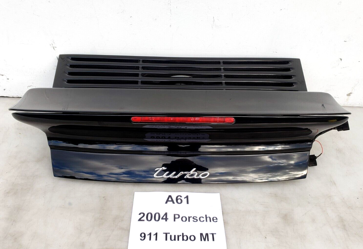 ✅ 2001-2005 OEM Porsche 911 Turbo 996 Rear Spoiler Hood Tail Wing Lid Black