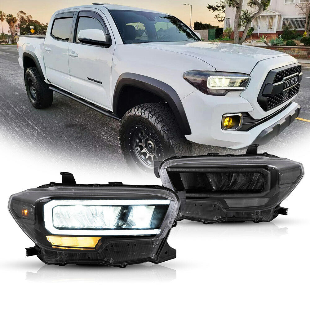 For 2015-2022 Toyota Tacoma Full LED DRL Headlights Reflector Clear Side Corner
