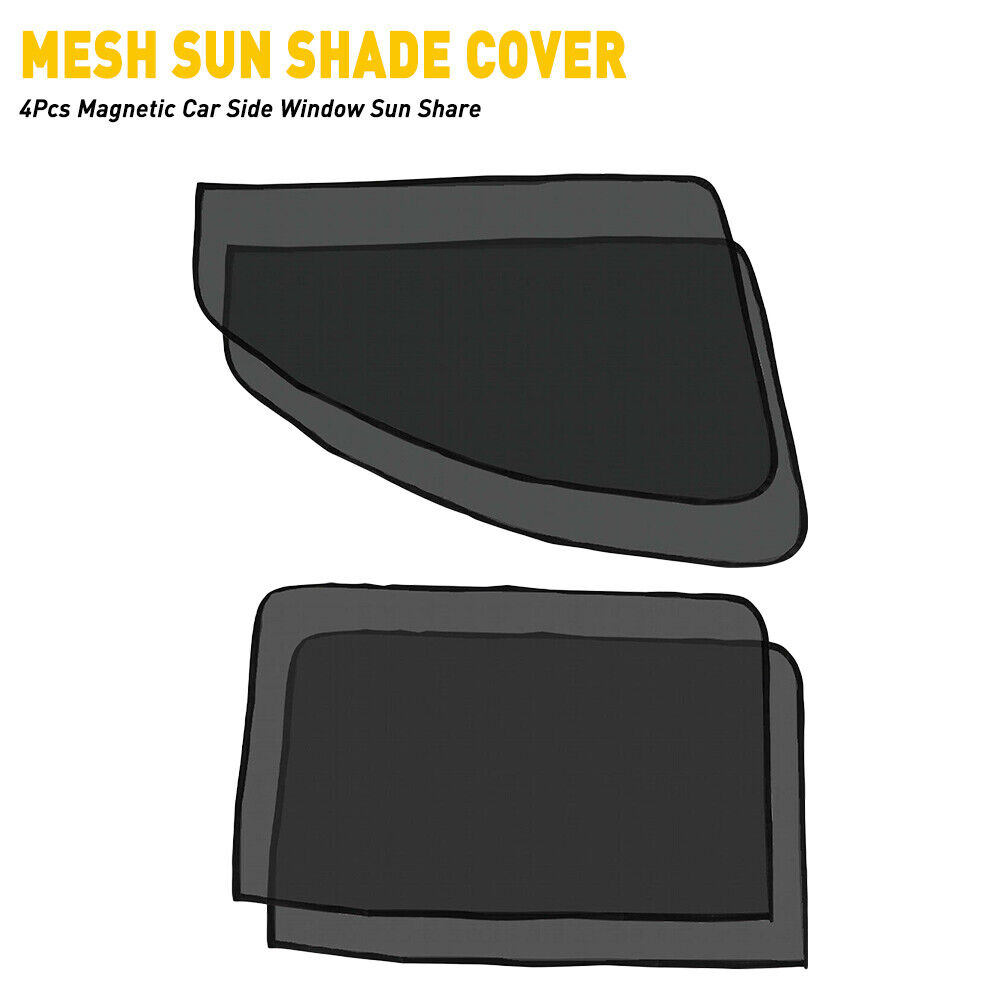 4* Magnetic Car Side Front Rear Window Sun Shade Cover UV Protection Mesh Shield