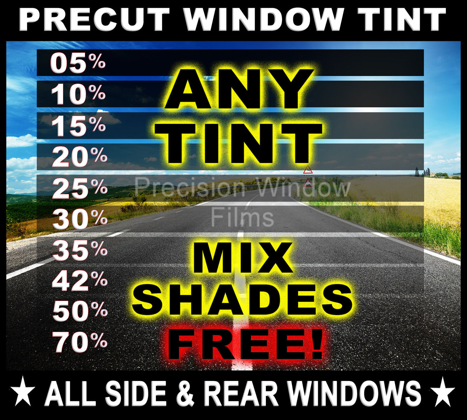 Nano Carbon Window Film Any Tint Shade PreCut All Windows for Chevy Trucks
