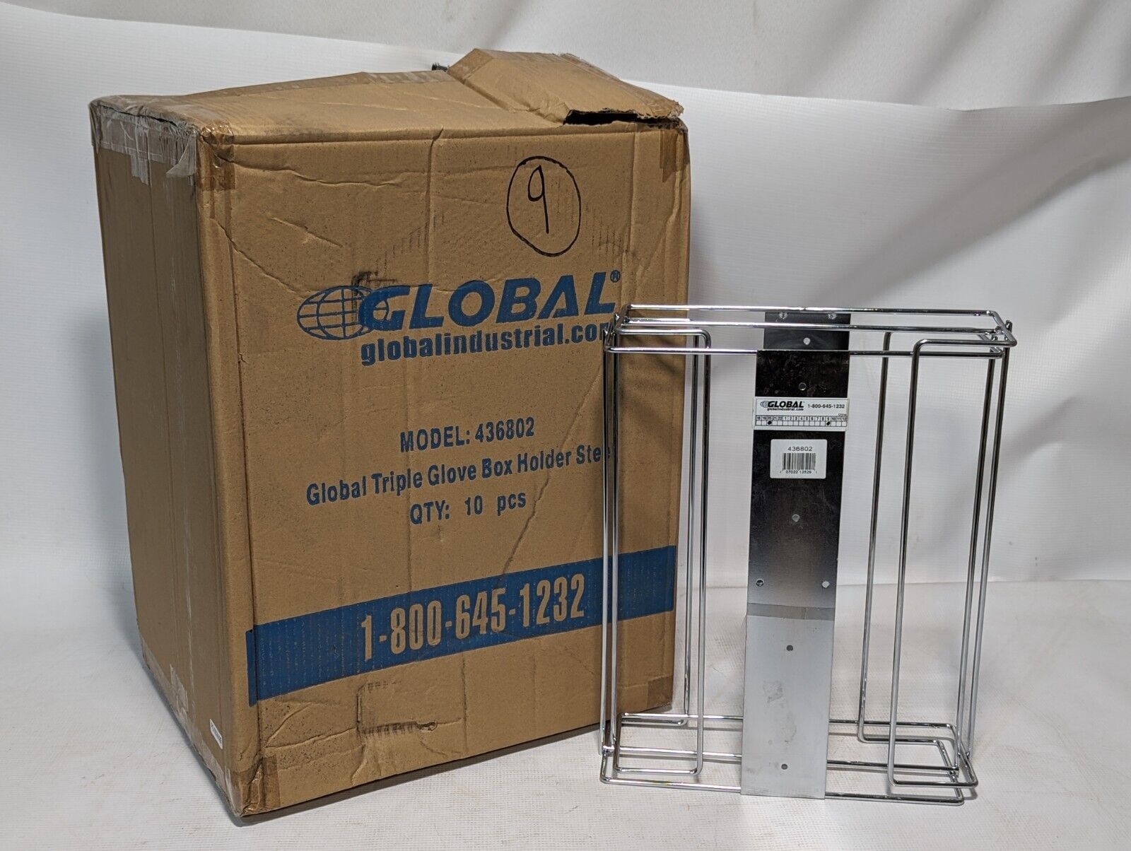 Box of 10 Global 436802 Triple Glove Box Holders