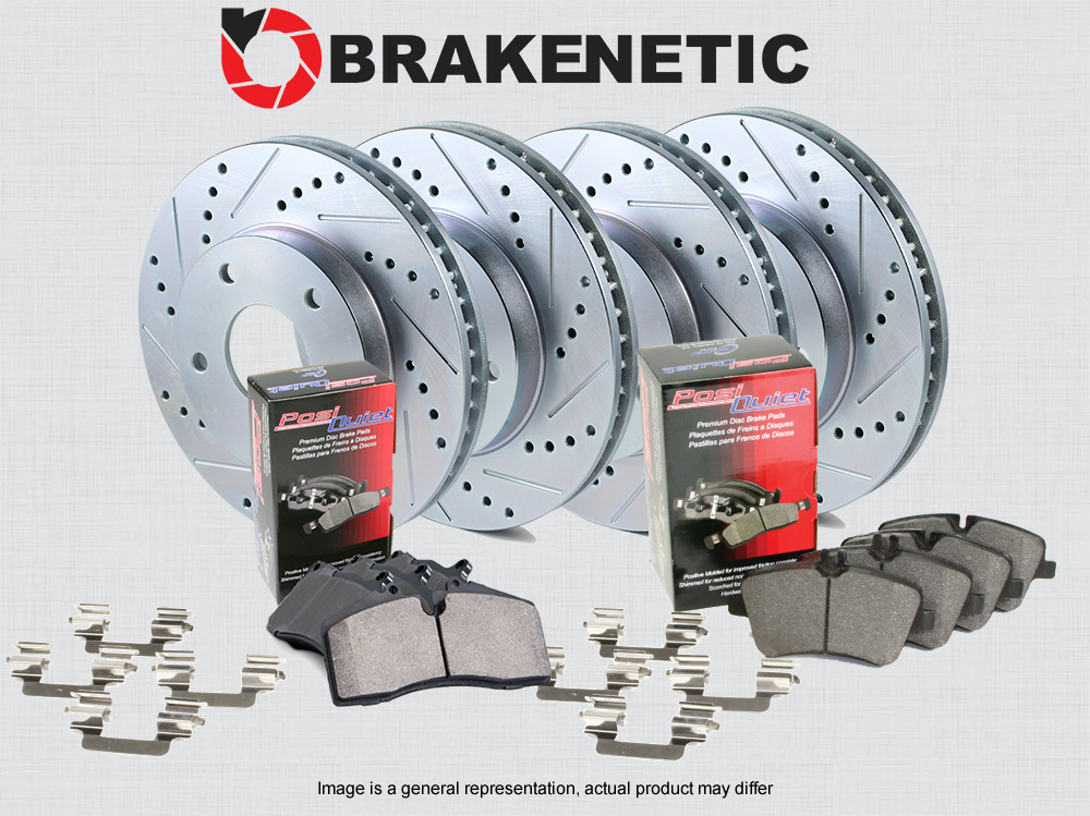 F&R BRAKENETIC SPORT Drill Slot Brake Rotors+Ceramic Pads (w/BREMBO) 35.50042.11
