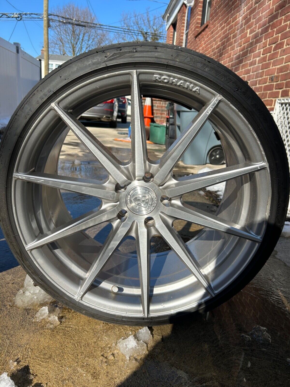 Rohana wheels RFX1 brushed titanium rims 20 5x114.3 with tires one flat