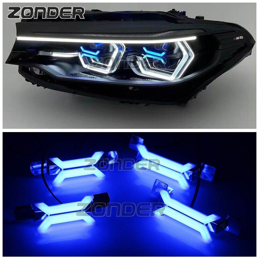 DRL X Concept Blue LED Angel Eyes Fit BMW F80 M3 F82 F83 M4 F32 F36 Headlights