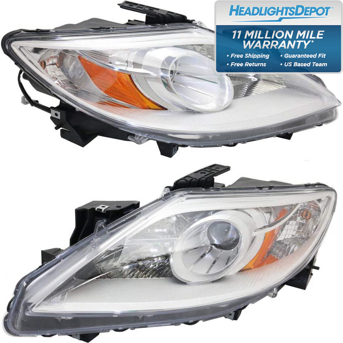 Headlight Pair Fits 10-12 Mazda Cx-9 Halogen Headlight Driver and Passenger