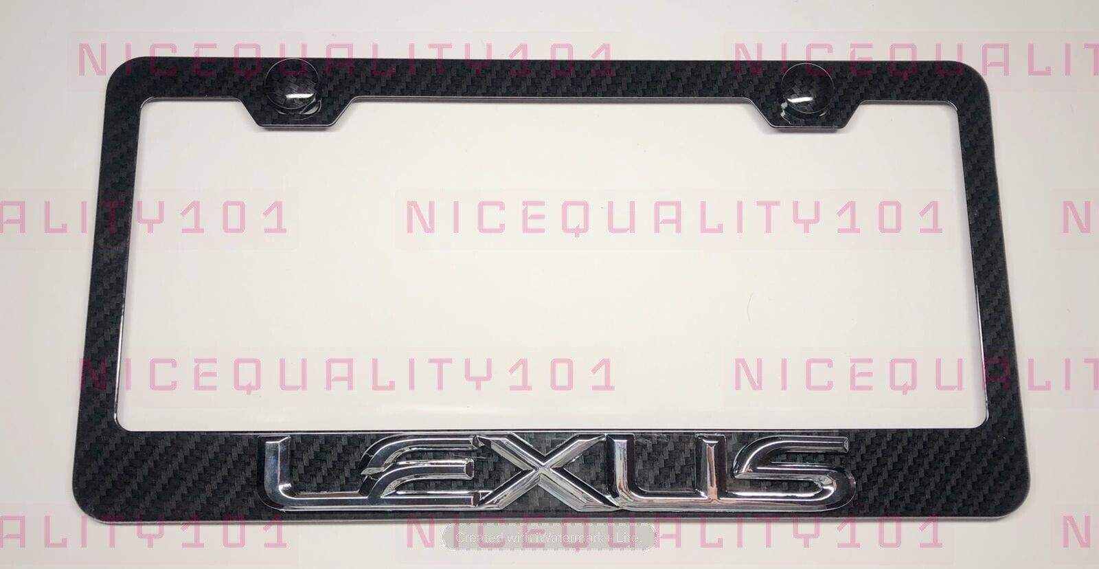 3D Lexus Carbon Fiber Style Finished License Plate Frame Rust Free
