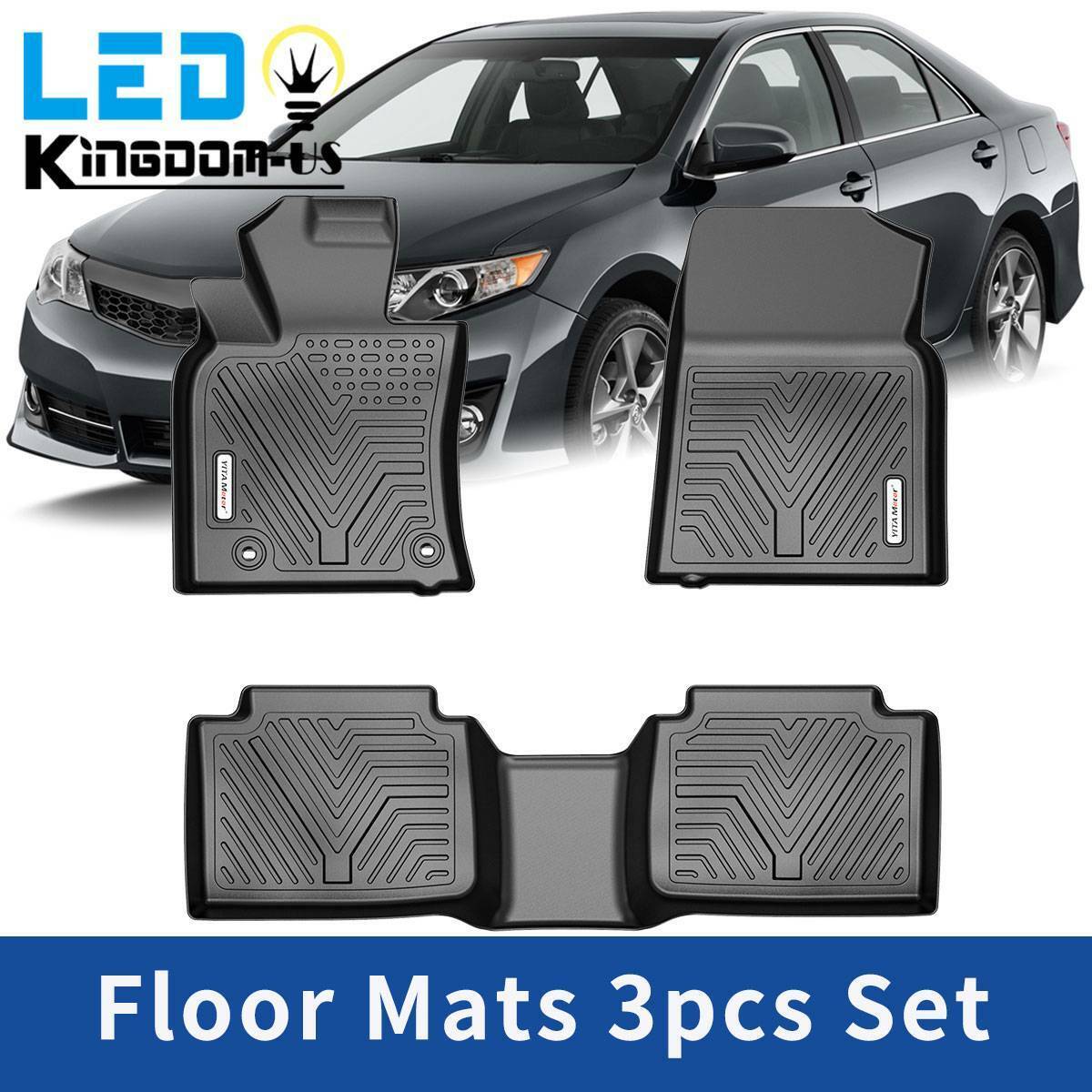 3D All Weather Floor Mats for 2018-2023 Toyota Camry Front & Rear Black Liners