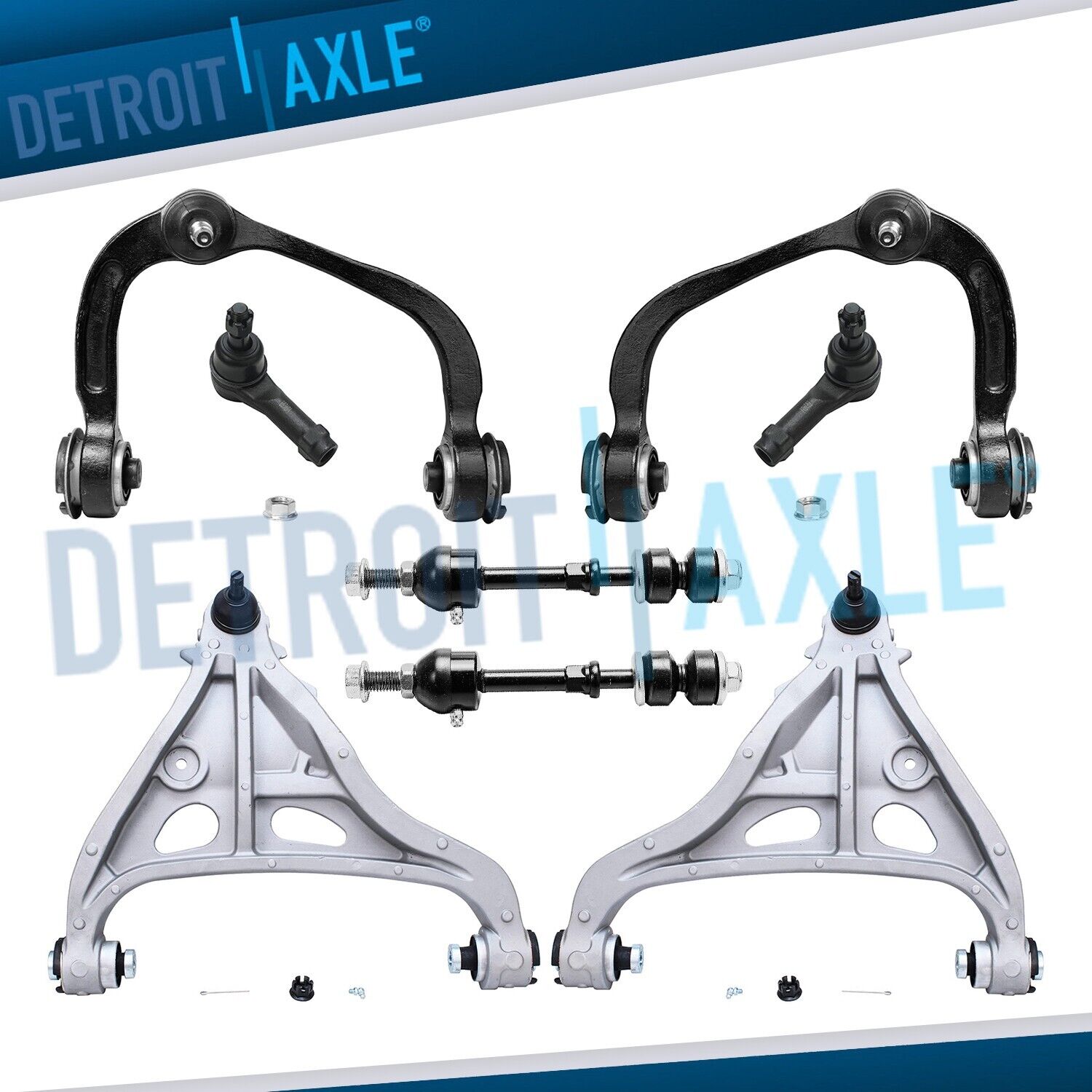 2WD Front Upper Lower Control Arms +Tierods Sway Bars for 2005-08 F-150 Mark LT
