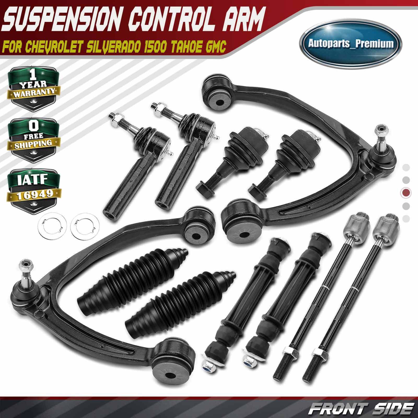 12pc Front Upper Control Arm Ball Joint Sway Bar Tie Rod for Chevy Silverado GMC