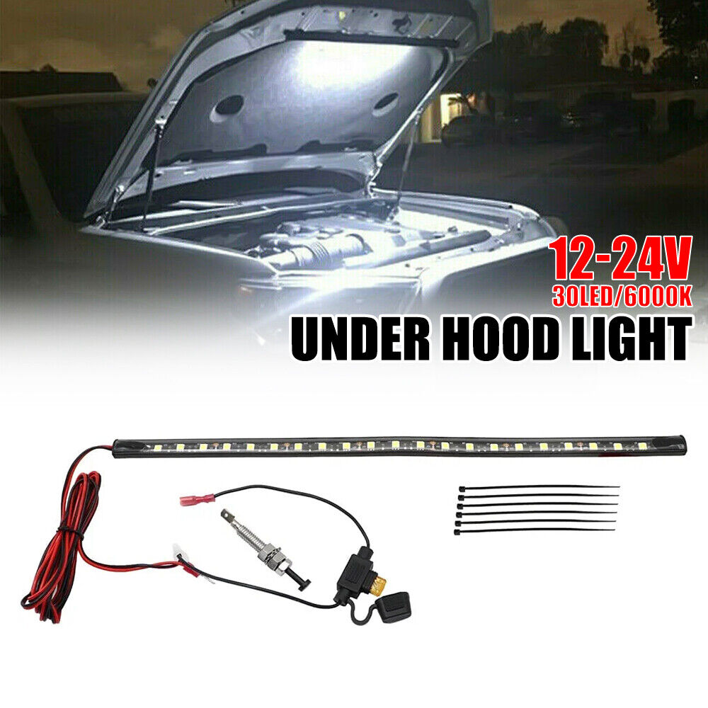 Under Hood LED Light Kit - Automatic on/off - Universal fits Any Vehicle White