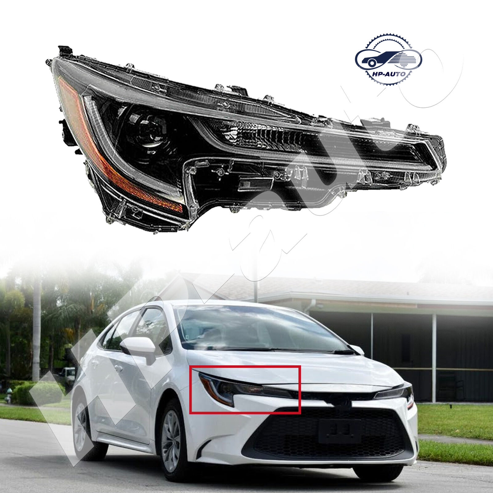 LED Headlight Assembly Passenger Right Side For 2020-2022 Toyota Corolla L LE