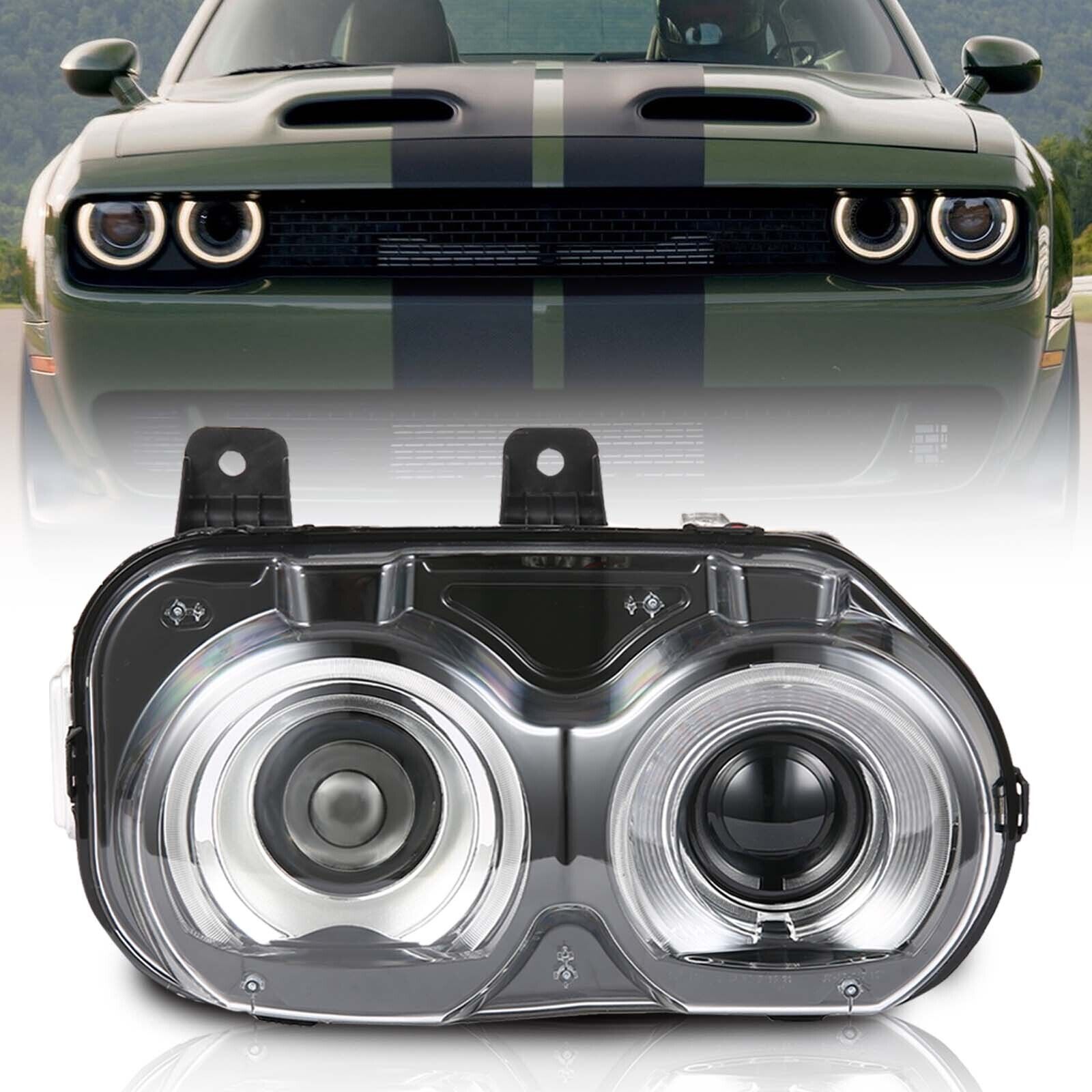 Left Driver Side For 2015-2023 Dodge Challenger HID Headlight W/ LED DRL Lamp