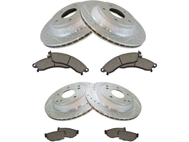 For 1988-1996 Chevrolet Corvette Brake Pad and Rotor Kit Front and Rear 63412PS