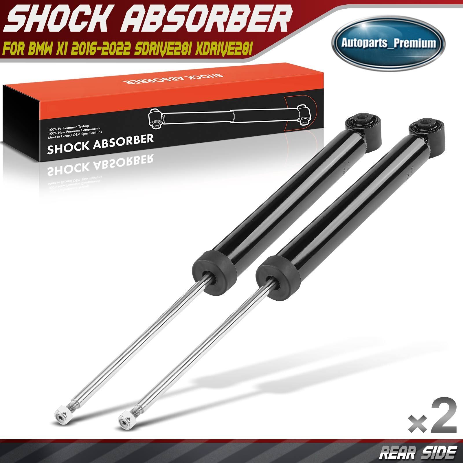 2x Rear Suspension Strut Shock Absorber for BMW X1 2016-2022 sDrive28i xDrive28i