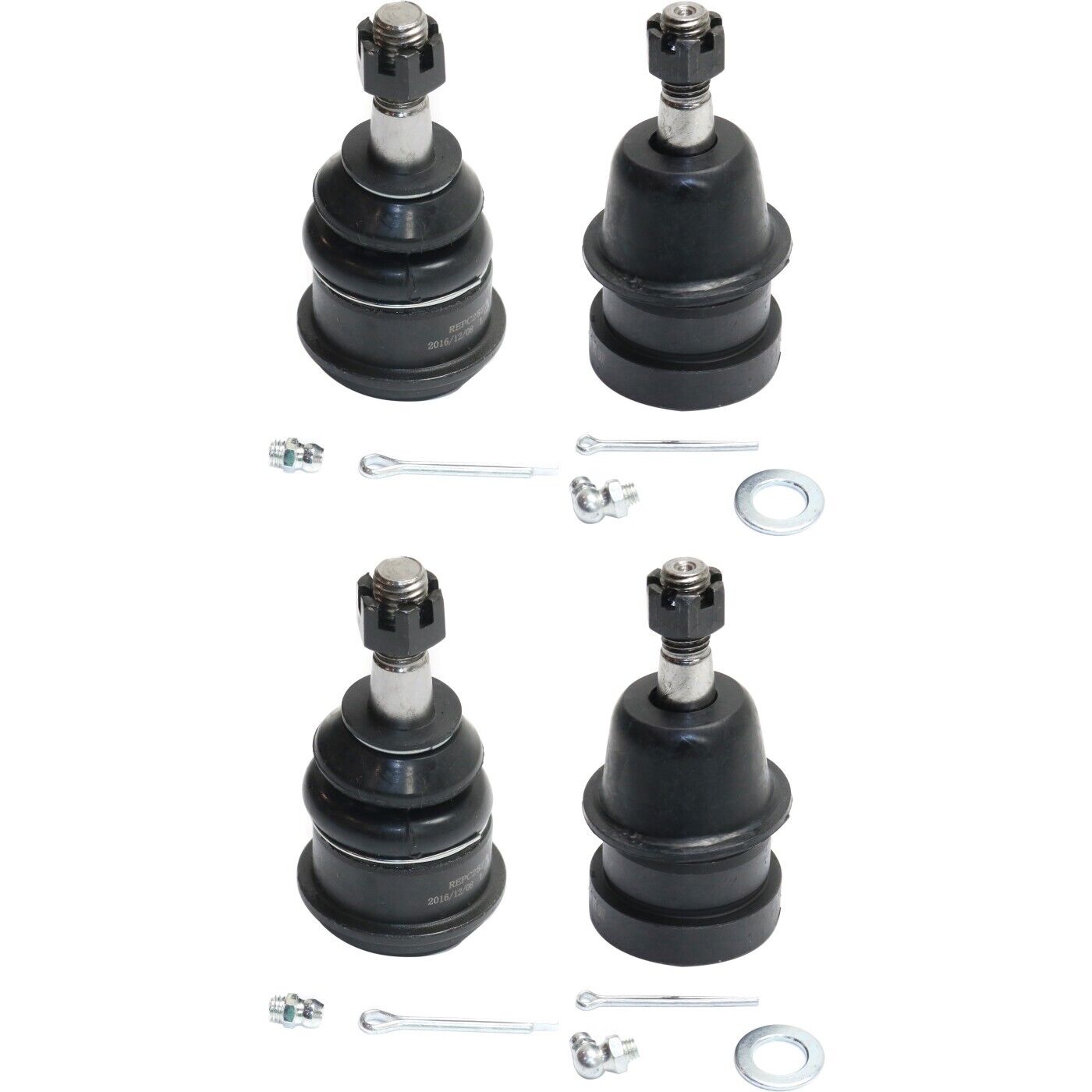 Set of 4 Ball Joints Front Driver & Passenger Side Upper for Chevy Left Right