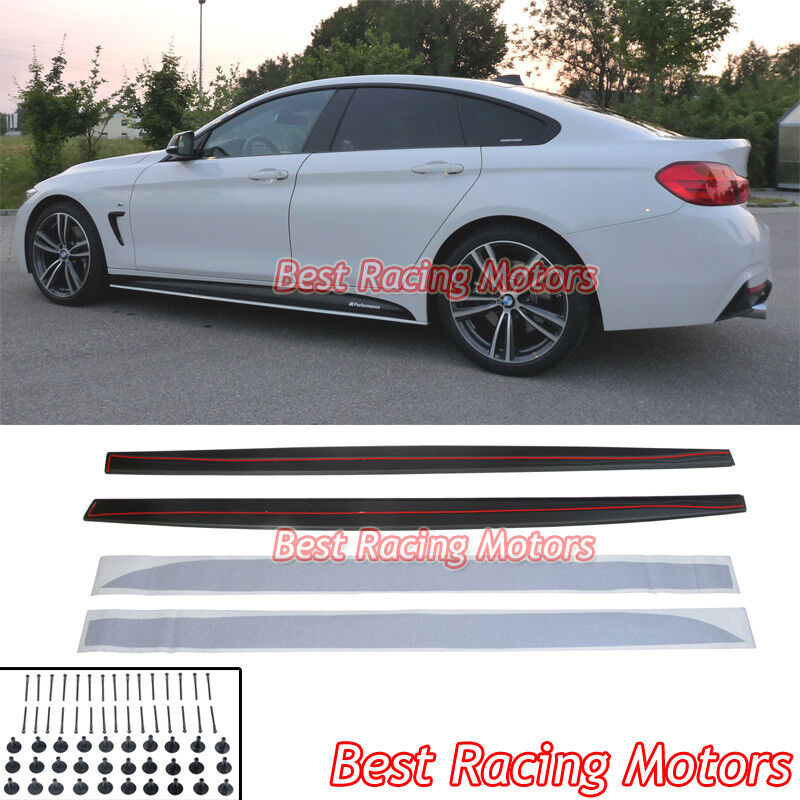 Performance Style Side Skirt Add-On Extension Fit 14-20 BMW F32 F33 F36 4-Series