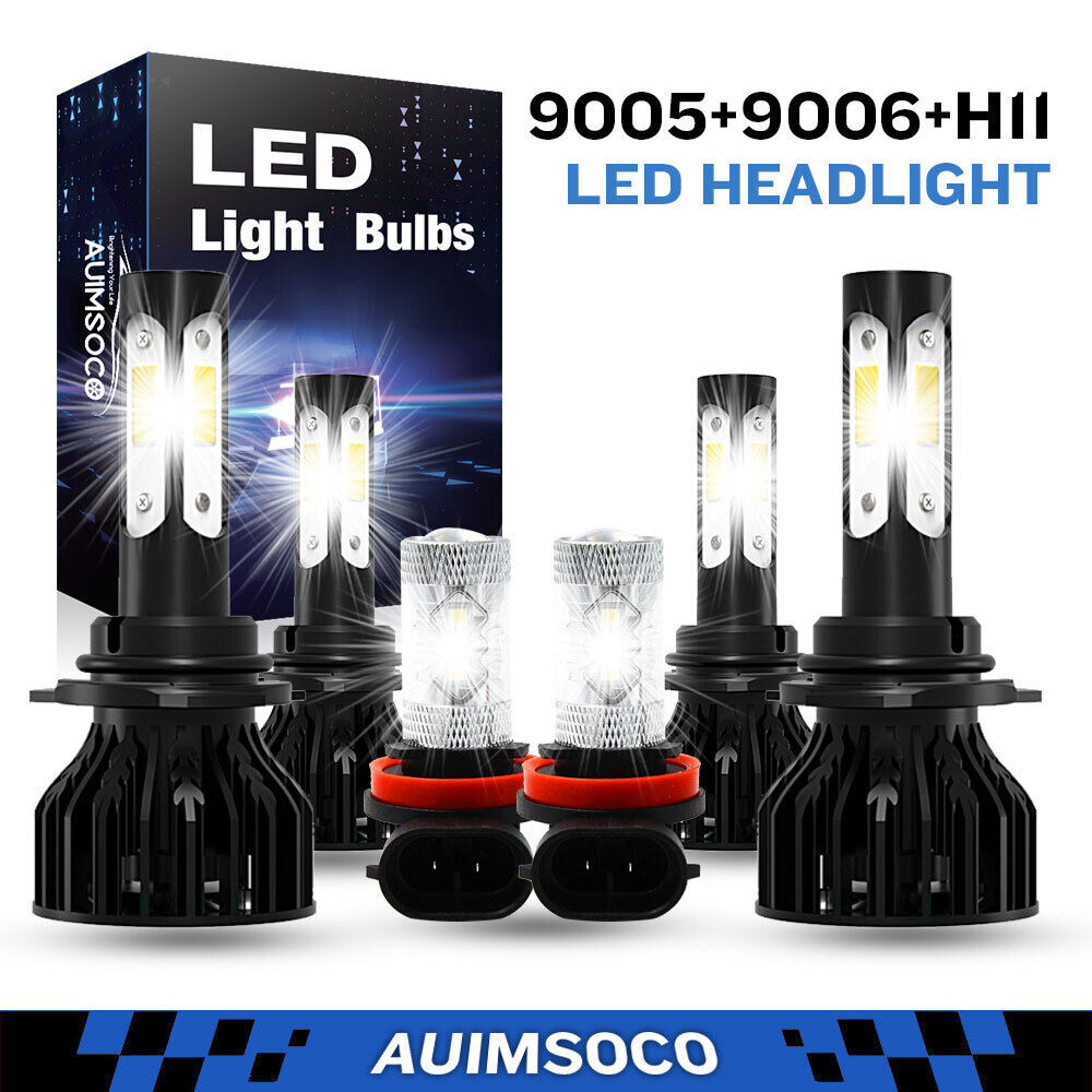 For Chevrolet Express 3500 2002-2016 LED Headlight+Fog Light 6 Bulbs Combo Kit