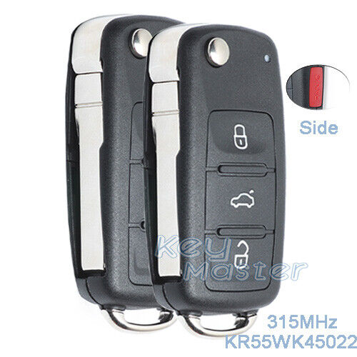 2x for Volkswagen Touareg 2004-2010 315MHz Keyless Remote Key Fob KR55WK45022