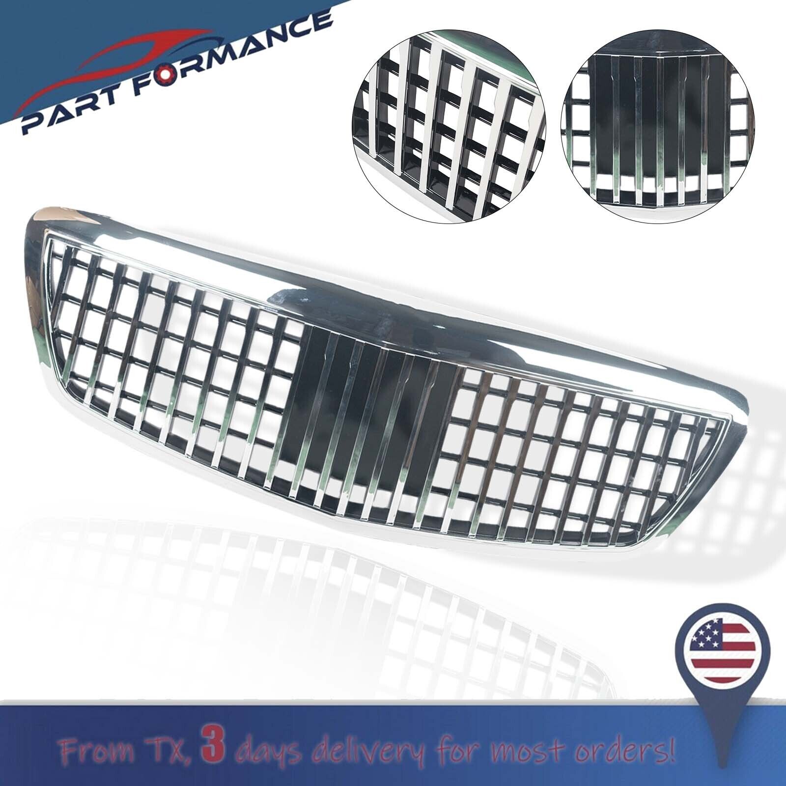 Front Bumper Grille Chrome Maybach Style For 05-08 Mercedes Benz W221 S-Class