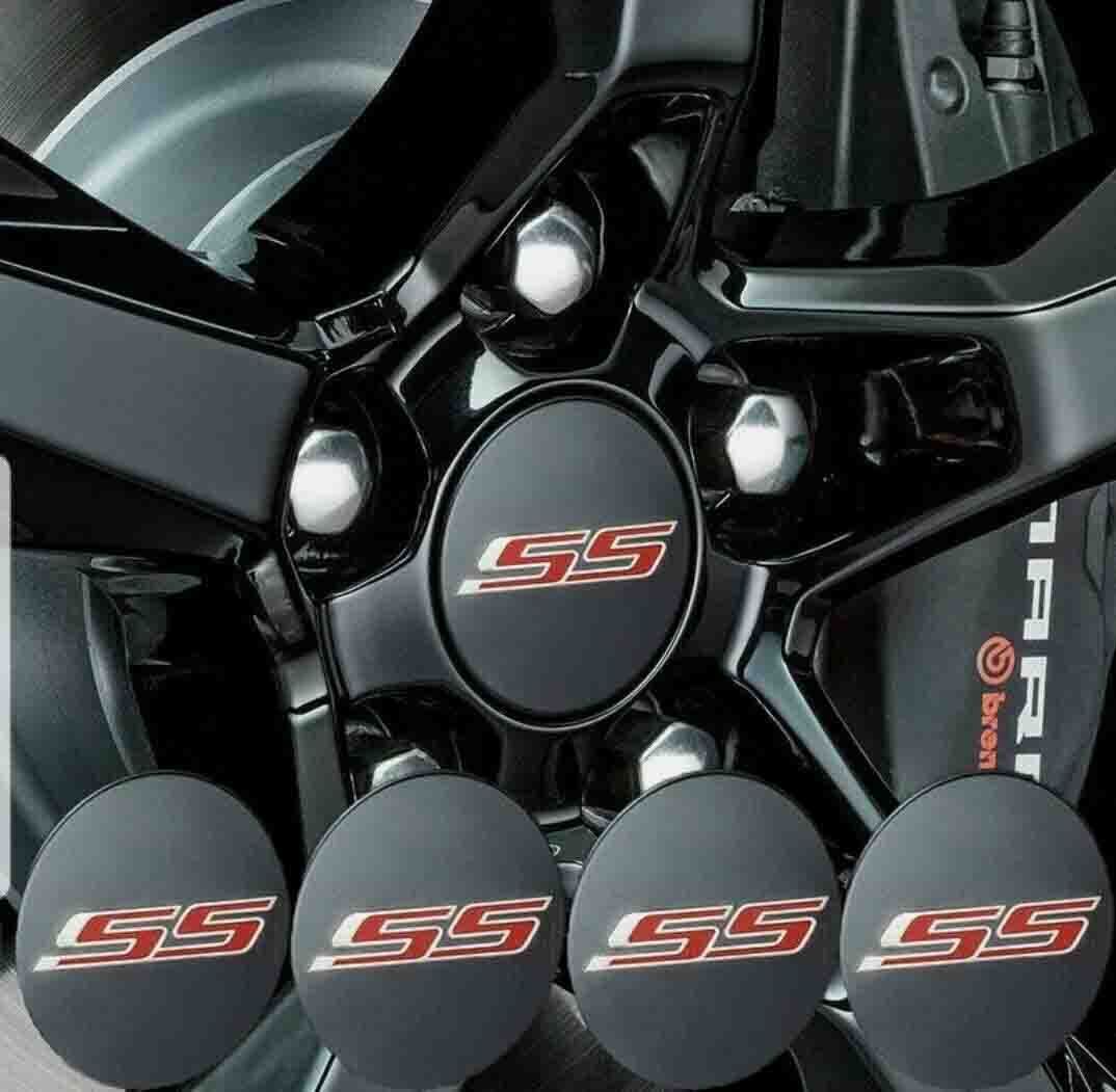 4Pcs 67mm Camaro SS Logo Wheel Center Hub Caps Black for Chevrolet 2016-2018