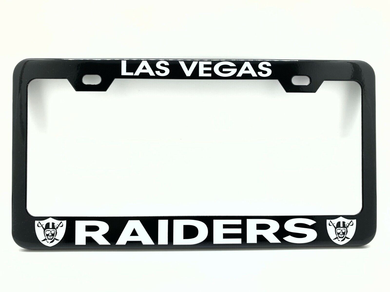 LAS VEGAS RAIDERS Black License Plate Frame, Custom Made of Powder Coated Metal