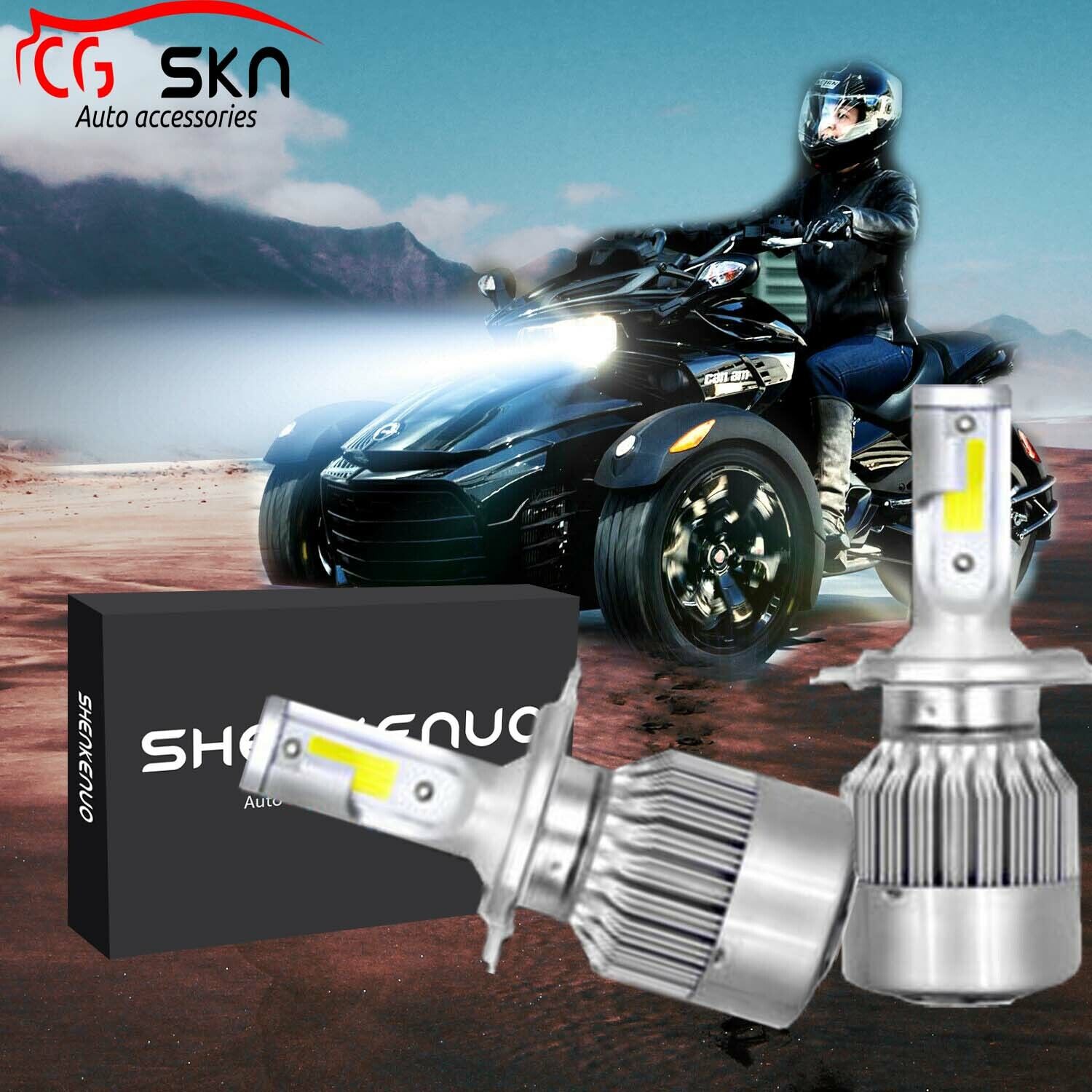 2pc LED Headlight Bulbs Conversion Kit for the Can-Am Spyder F3 F3-S Pair