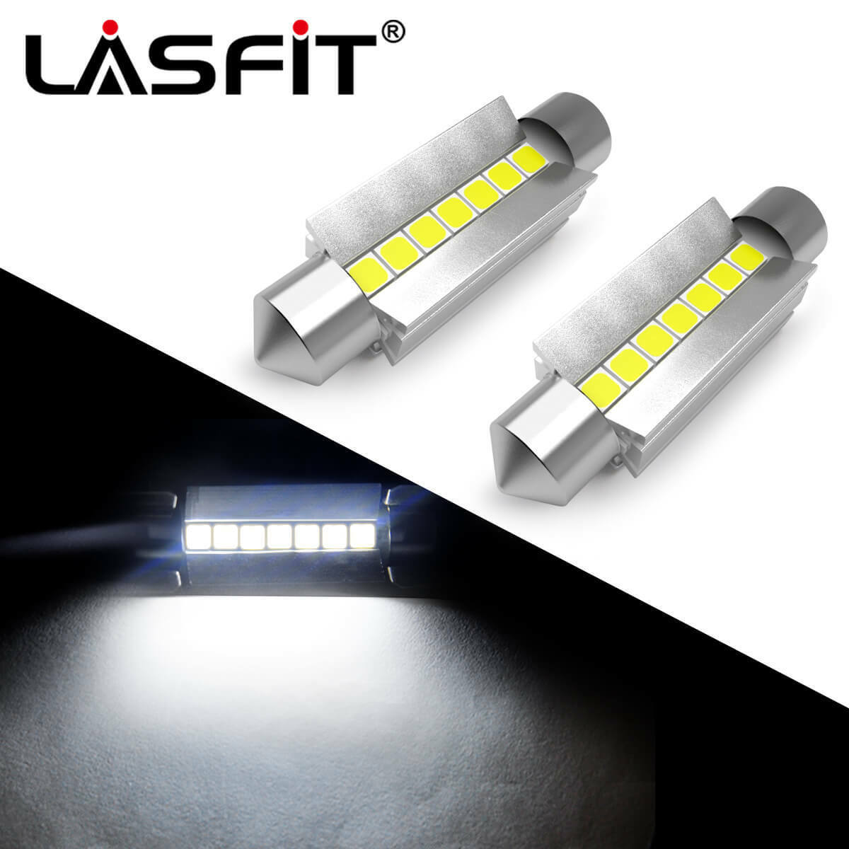 LASFIT 578 212-2 42MM Festoon LED Trunk Cargo Light Bulbs for Chevy 6000K White