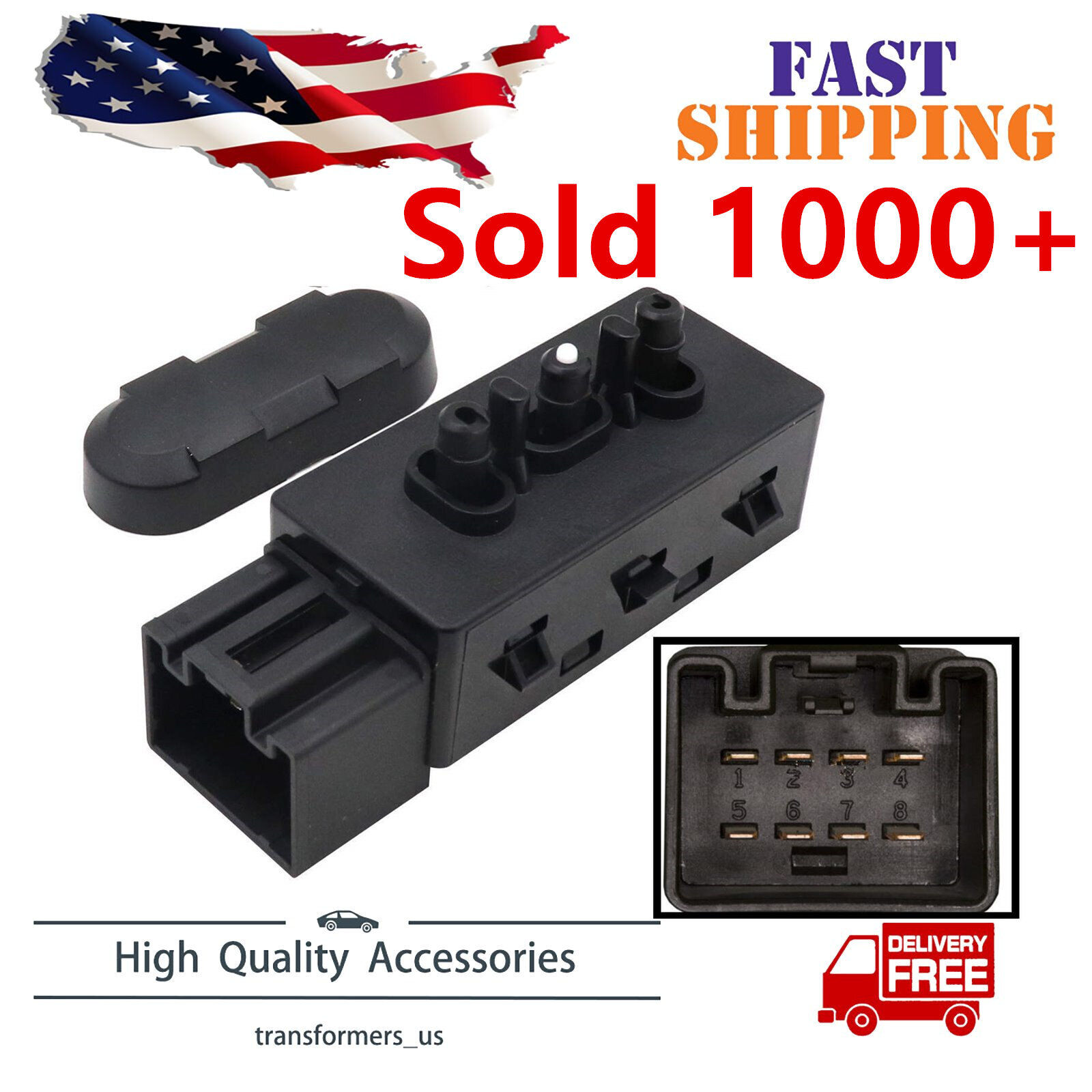Driver Left Power Seat Switch 6 Way for 2006-15 Ford F150 F250 Mustang Explorer