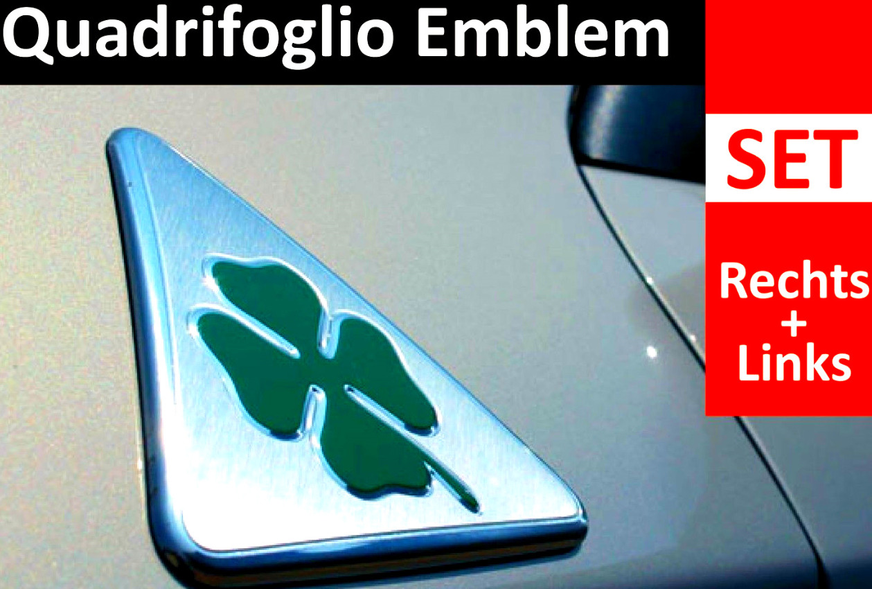 alfa romeo cloverleaf side badge QV quadrifoglio verde 90mm thin stickers GTA