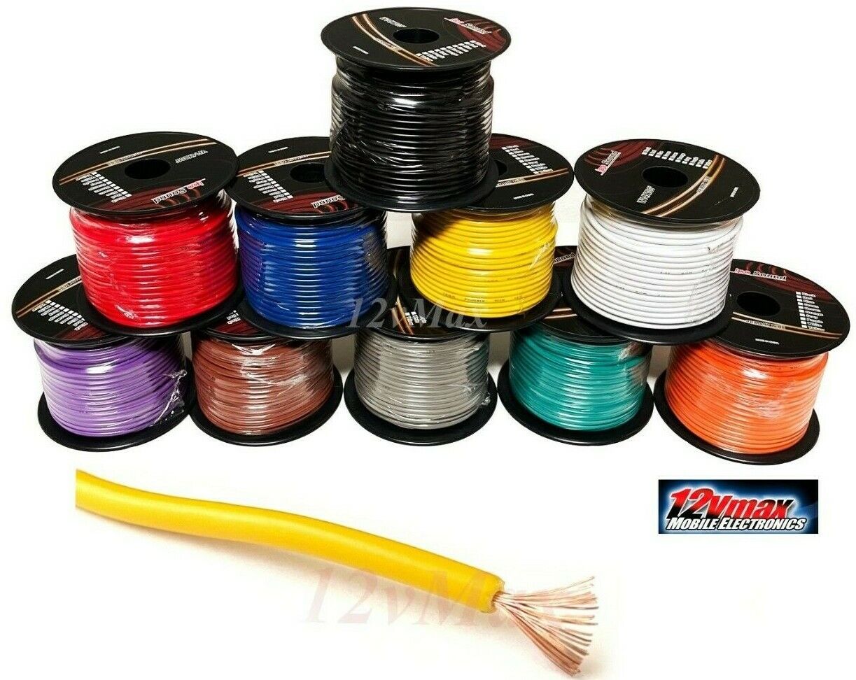 14 GAUGE 100FT SPOOLS COPPER CLAD REMOTE POWER  WIRE CABLE PRIMARY AUTO 10 Roll