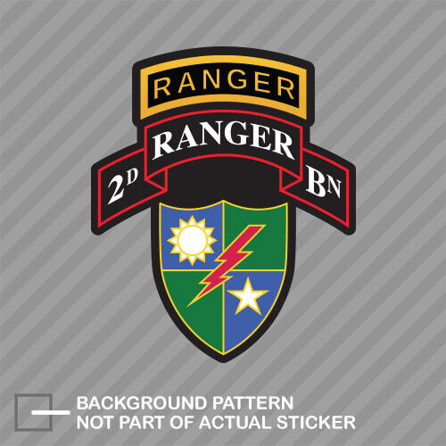 2nd Ranger BN with 75th Ranger Regiment Insignia Sticker battalion rangers 2d