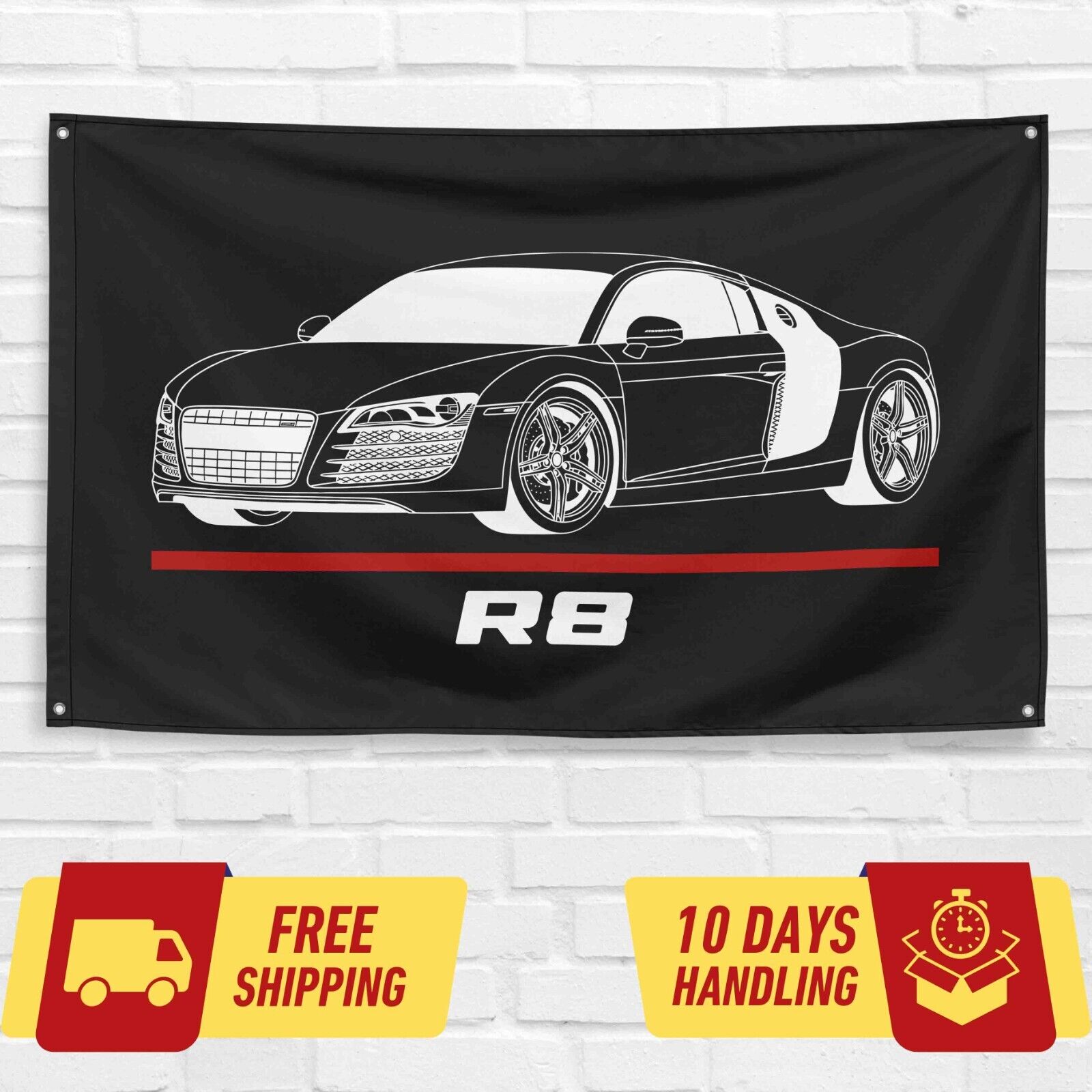 For Audi R8 Car Enthusiast 3x5 ft Flag Birthday Gift Banner