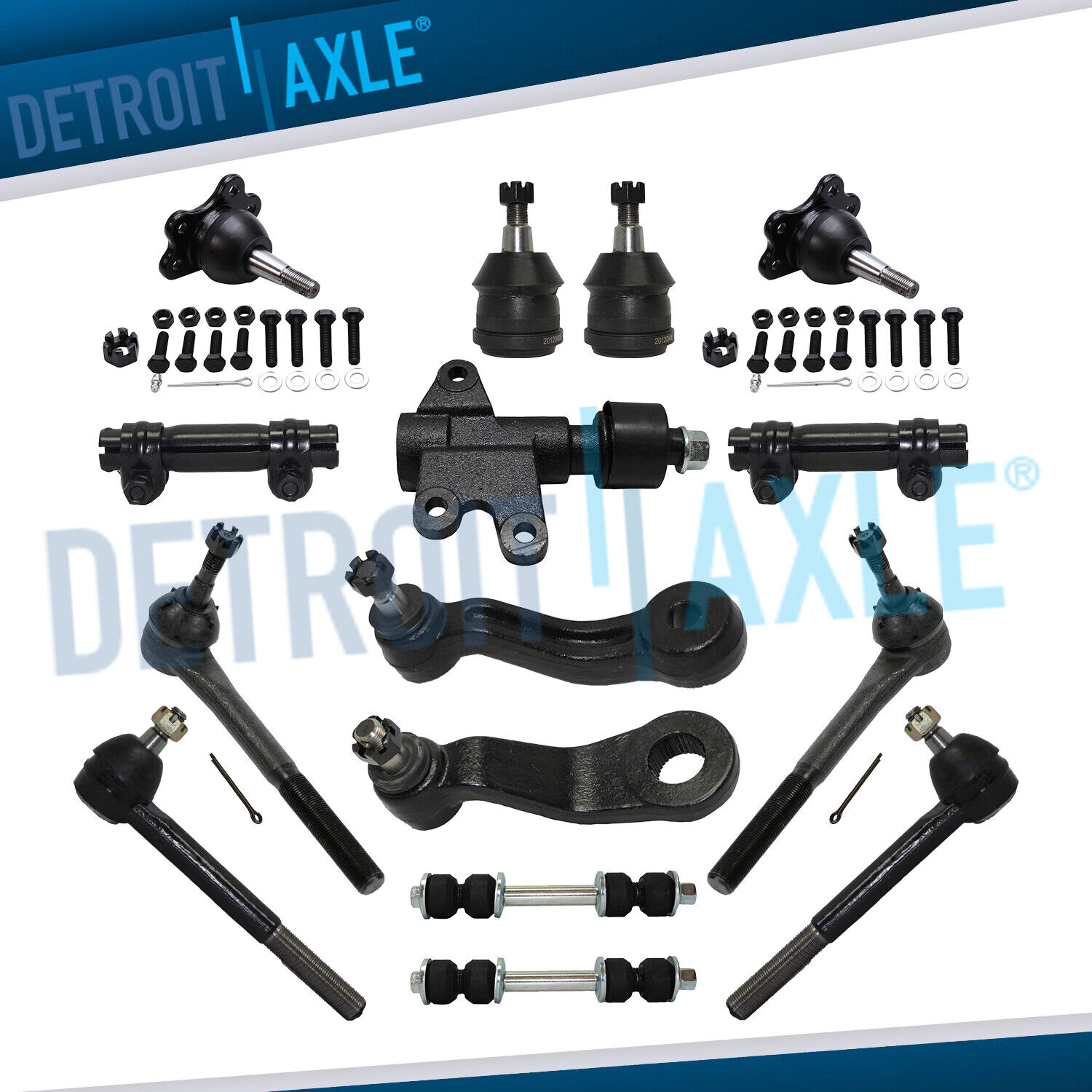 15pc 2WD Front Ball Joints Tie Rod Sway Bar Suspension Kit for C1500 C2500 Tahoe