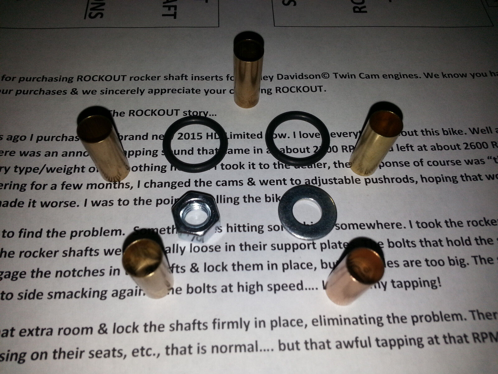 ROCKOUT Rocker Shaft Inserts  STOP THAT TOP END TAPPING All Harley V-Twins