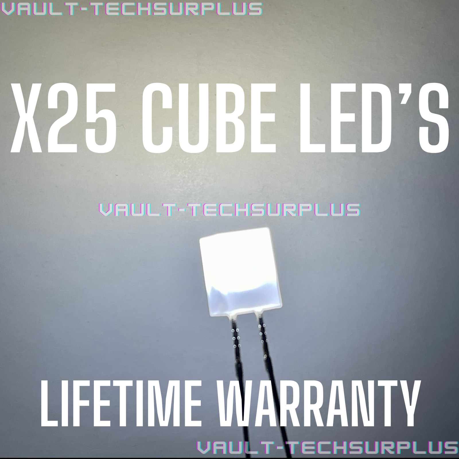 12 Volt White 5mm Cube LED Resistor Built In GM Instrument Panel Upgrade 25pc