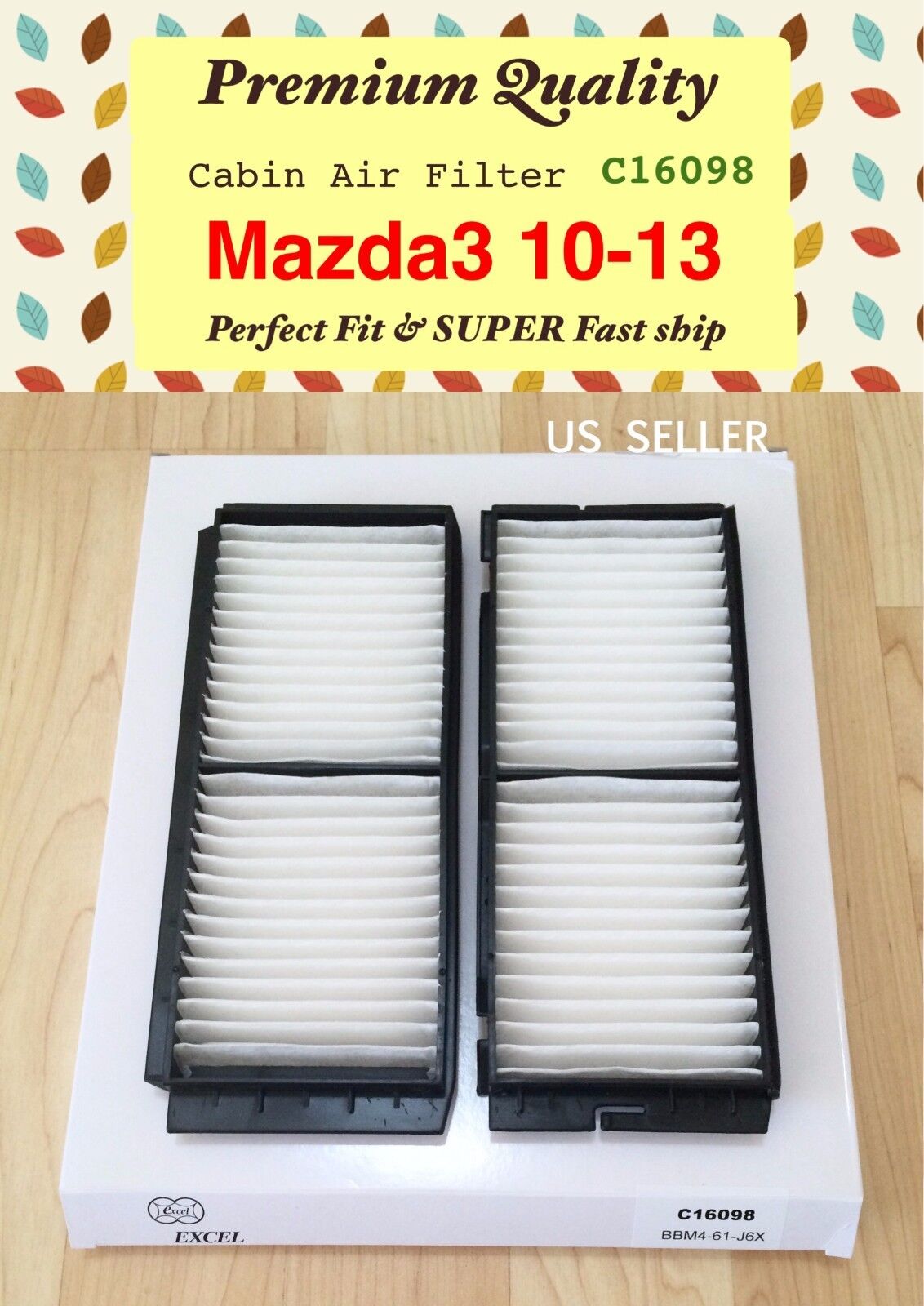 CABIN AIR FILTER For 2010 2011 2012 2013 Mazda3 & Mazdaspeed High Quality C16098