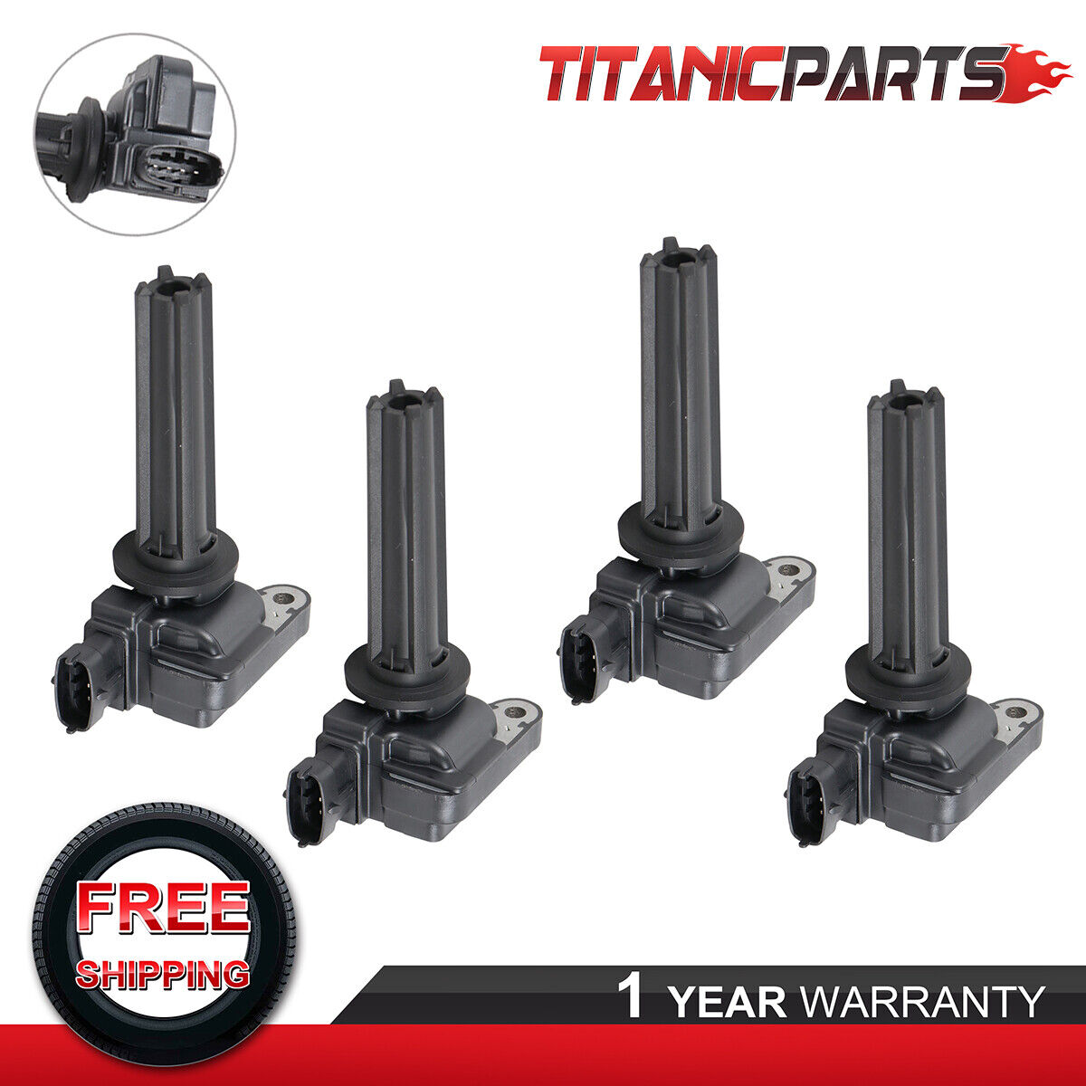 4PCS New Ignition Coils For 03-11 Saab 9-3 10-11 9-3X 2.0L Turbo4 Replaces UF526