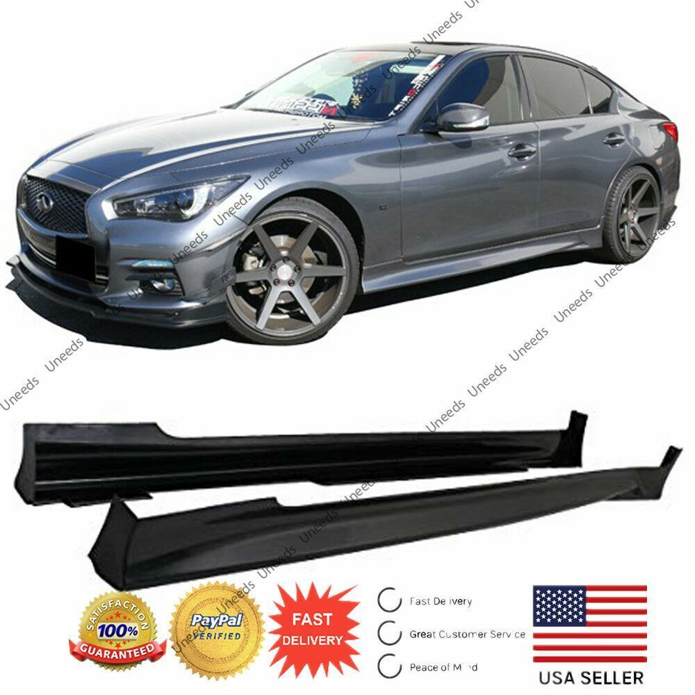 MOD Style Black ABS Side Skirts Body Kit Fit for 2014-2021 Infiniti Q50 4-Door
