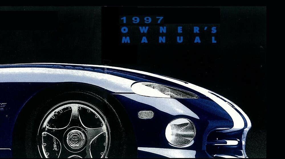 1997 Dodge Viper GTS Owners Manual User Guide Reference Operator Book Fuses Flui