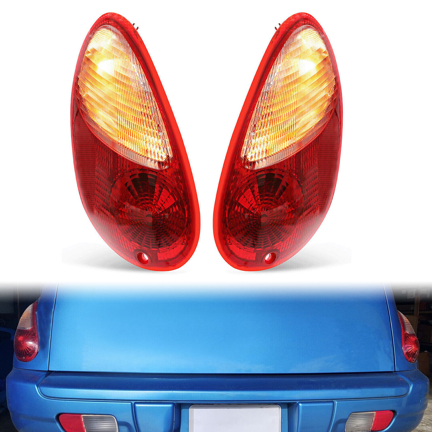 For 2006-2010 Chrysler PT Cruiser Tail Lights Left Side & Right Side w/ Bulb(s)