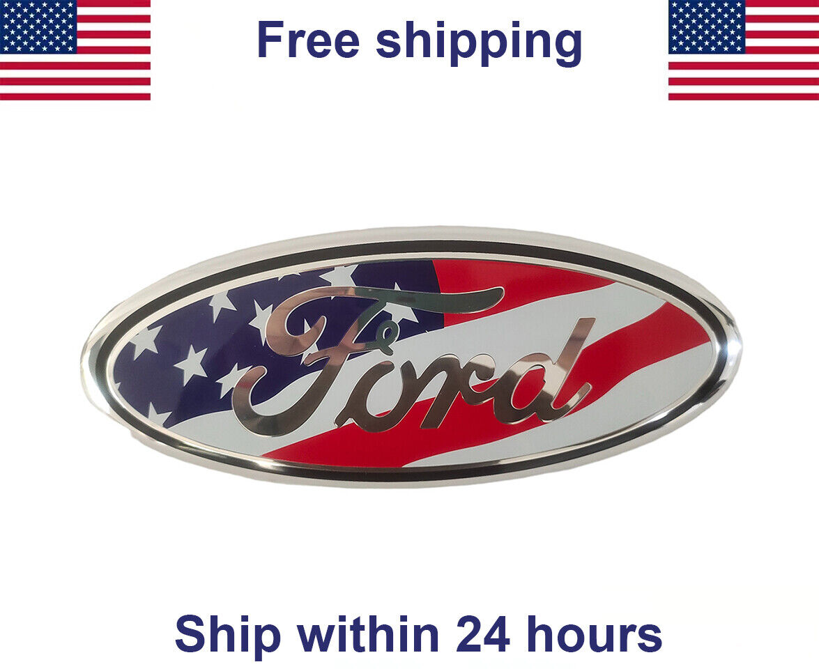 9 Inch Flag Emblem USA American Grill Oval For Ford F150 FRONT GRILLE / TAILGATE
