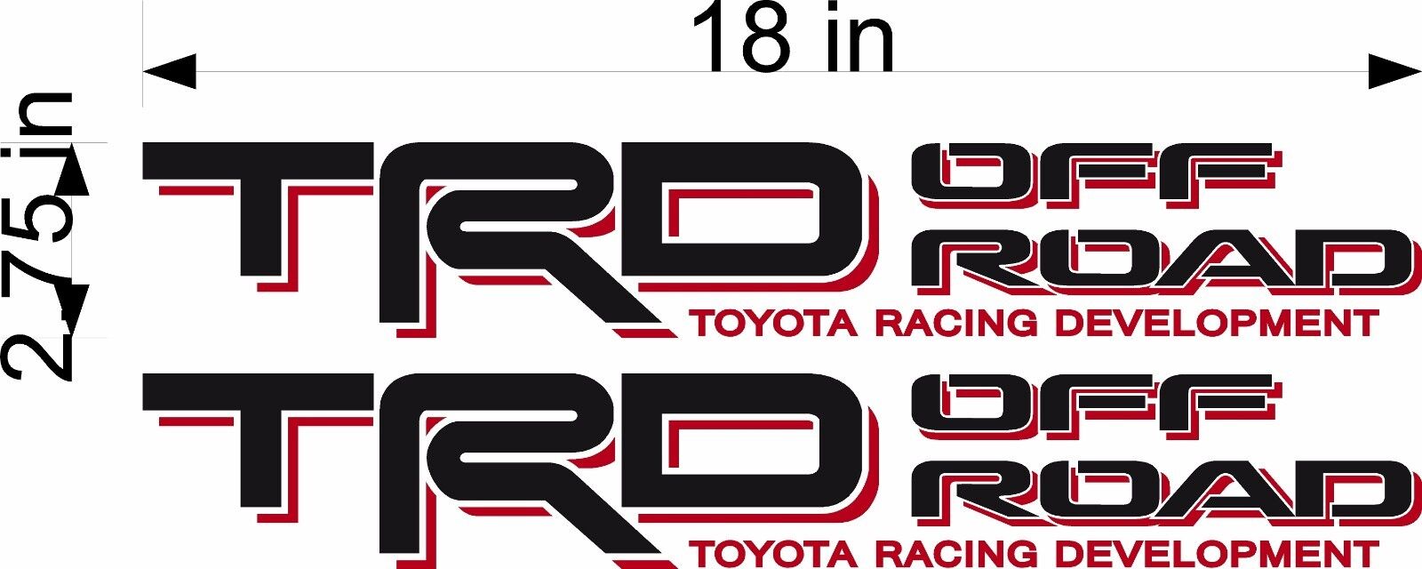 TOYOTA TRD Off Road / PAIR / Vinyl Vehicle Truck Replacement Decal Stickers