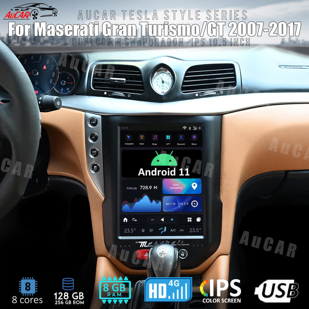 AuCar Tesla Android 11 10.5″ Car Radio GPS Navigation For Maserati Gran Turismo/