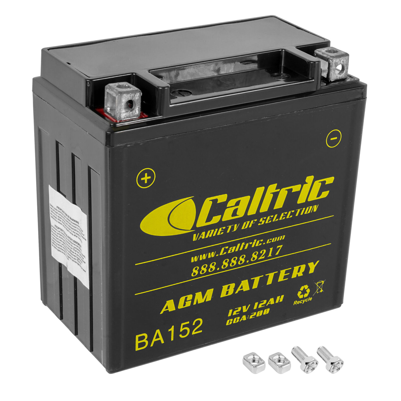 Caltric 638733 AGM Battery for Aprilia 12V 12Ah CCA 200 / YTX14-BS