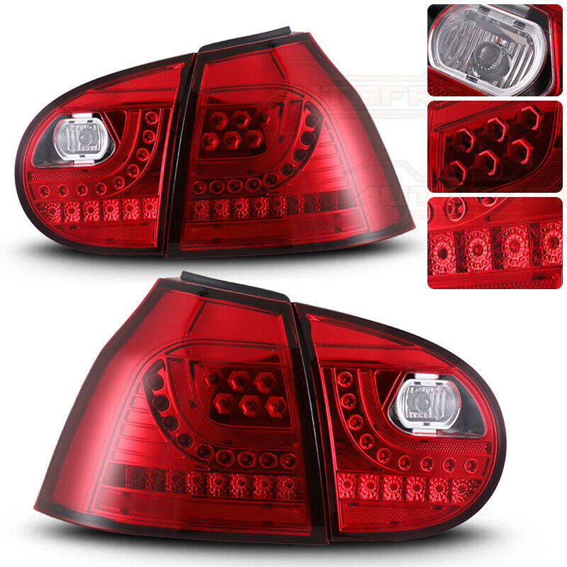 LED Tail Lights For 2006-2009 Volkswagen VW GTI Rabbit Golf MK5 Rear Lamps Pair