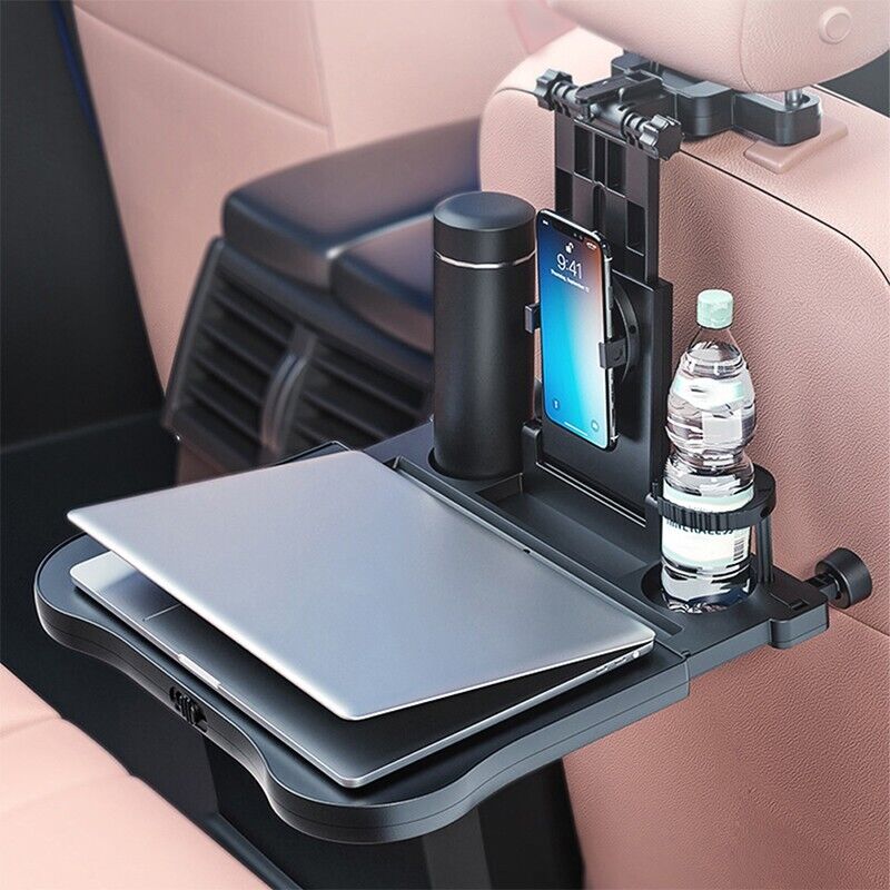 Car Seat Back Portable Tray Foldable Laptop Table Auto Desk Phone Holder